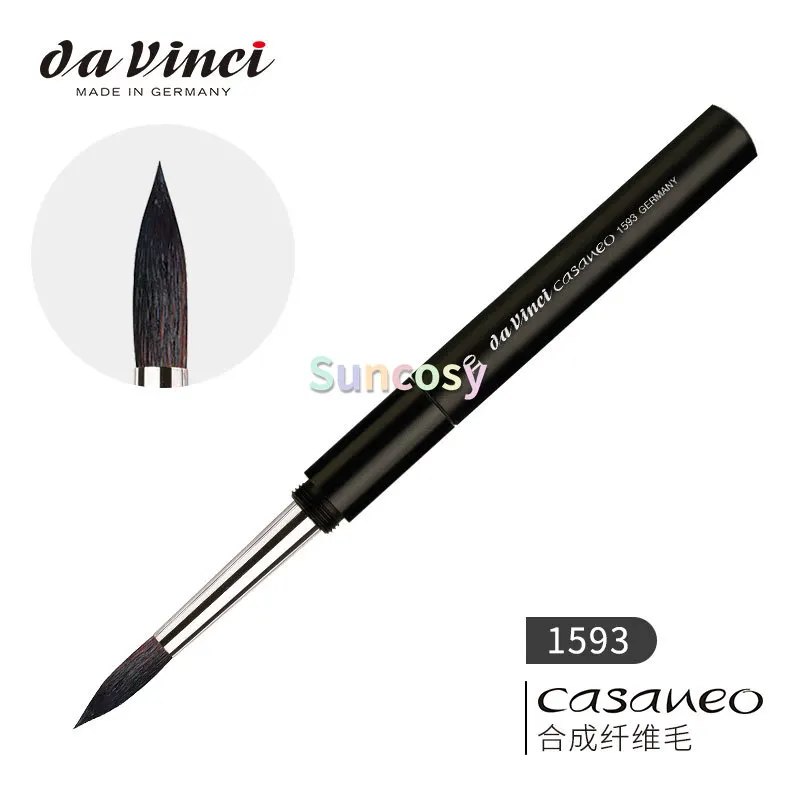da Vinci Watercolor Series 1593 Casaneo Travel Round Brush, Casaneo New Wave Synthetic, за калиграфия и мастило и скициране