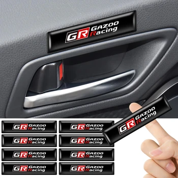 10pcs Персонализирани стикери за интериора на автомобила GR GAZOO RACING Значки Аксесоари за авто декорация за Toyota C-HR Auris Rav4 Crown Yaris