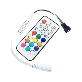 1pcs Мечта цвят 5-24V RF мини LED контролер 21keys WS2812B стример светлини USD или DC контрол на главата безжично дистанционно управление