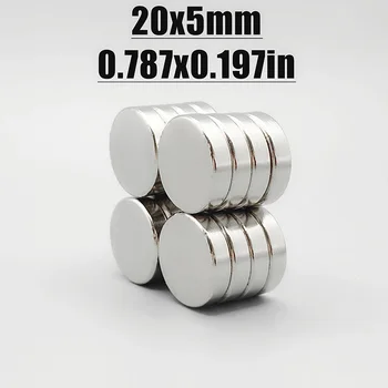 2/5/10/20Pcs 20x5 неодимов магнит 20mm x 5mm N35 NdFeB кръг супер мощен силен постоянен магнитен иманес диск 20*5 магниты