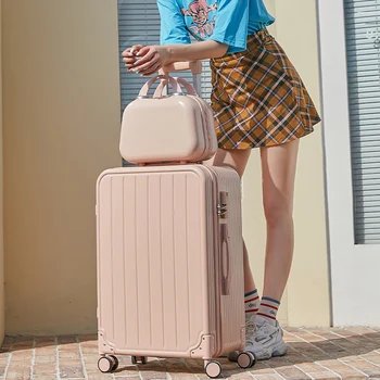 2 броя комплект багаж Модни куфари носят багаж с колела Съхранение на пътувания грим куфар Дизайнерски багаж Бордна кутия