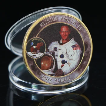 2019 САЩ 50-та годишнина Аполо 11 Кацане на Луната Златни възпоменателни монети Меркурий Близнаци В Бог, на когото се доверяваме LiBerty Колекционерска