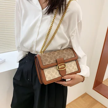 2023 Горещи нови луксозни дамски пратеник чанта мода ретро верига чанта Ins универсален Crossbody рамо чанта малки квадратни чанти