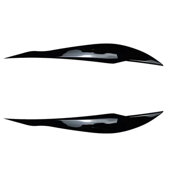 2Pcs ярко черно предно покритие фар капак фар светлина лампа клепач вежди подстригване ABS за -BMW F30 F35 2013-2019