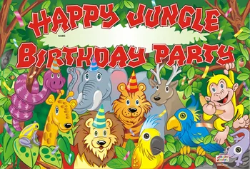 2бр JUNGLE плакат за рожден ден или празнична хартия за стена за всяко парти доставчици момчета любимо забавно начало декораитон