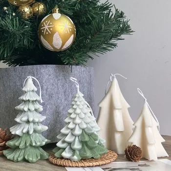 3D Коледно дърво силиконов мухъл DIY ръчно изработени коледни орнаменти аромат сапун епоксидна смола мазилка занаятчийски форми Начало Фестивал Декор