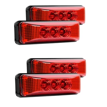4PCS 24V 3.9Inch 3 LED камион ремарке червена светлина предна задна LED страничен маркер светлини клирънс индикаторна лампа водоустойчив