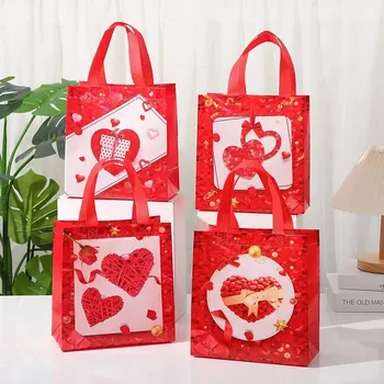 4Pcs Преносима чанта за опаковане на подаръци Бонбони чанти за рожден ден Свети Валентин Годишнина от сватбата Благоприятства Goodie чанти