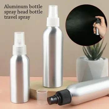 5Pcs алуминиева празна спрей бутилка Mini пътуване за многократна употреба парфюм козметичен контейнер пръскачка пулверизатор 50/100/150/200ml