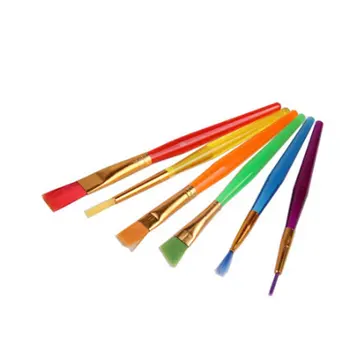6 комплекта детски четки бонбони цвят пластмасови пръчки акварел писалкиекологично чисти пластмасови живопис