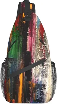 Abstract Doodle Art прашка раница Crossbody рамо чанти за жени мъже причинно-следствена чанта гърдите чанта туризъм пътуване спорт катерене