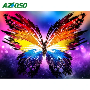 AZQSD Нов 2023 5D диамант мозайка пеперуда животински диамант изкуство живопис фантазия колоритен кръстат бод комплект DIY хоби ръчно изработени подарък