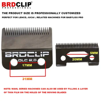 BRDCLIP Професионална въглеродна стомана DLC графеново покритие за подстригване на острие, акумулаторна машинка за подстригване на коса
