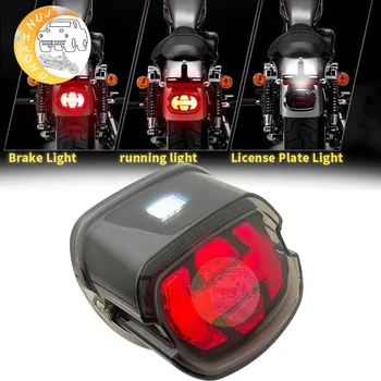 DOT Emark Одобрена задна спирачна светлина за мотоциклет LED задна светлина за Harley Sportster XL883 XL1200 Dyna Softail Touring Road