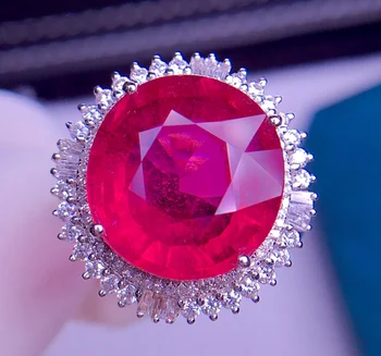E419 Изящни бижута истински 18K розово злато AU750 100% естествен червен турмалин скъпоценен камък 9.8ct женски пръстени за жени фин пръстен