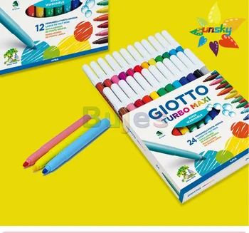GIOTTO Дебела глава акварел писалка цветна живопис 12/24 цвят детски цвят писалка комплект миещи се безопасни и нетоксични арт консумативи