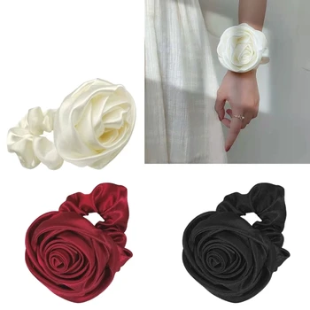 Hair Ornament Soft Elastic Hair Scrunchies for Female and Young Lady Ponytail Holders Satin Hair Ties