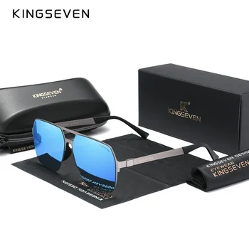 KINGSEVEN 2023 Нови мъжки поляризирани слънчеви очила за шофиране Ултра тънки храмове Пилотни слънчеви очила за мъже UV400 ретро очила
