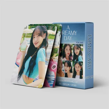 Kpop 55pcs / комплект IVE малък албум с карти A DREAMY DAY LOMO Card Wonyoung LIZ Gaeul Rei Пощенска картичка отпечатана снимка печат момиче подарък