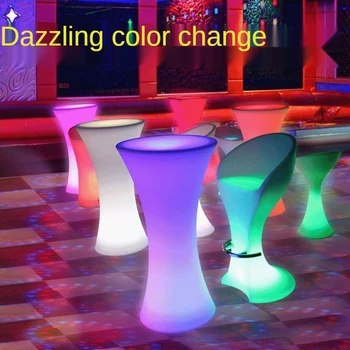 LED светеща талия бар маса и стол творчески бар KTV коктейлна маса и стол комбинация светещи мебели холна маса