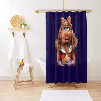 Miss Piggy Wonder Душ завеса Баня за душ Водоустойчив душ и анти-мухъл за бани завеса