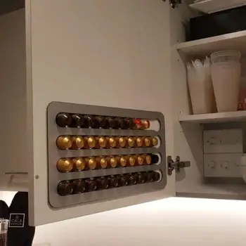Nespresso капсула съхранение багажник кухненски шкаф плочки ресторант стена тип съхранение алуминиева скоба кафе шушулка съхранение рафтове нови