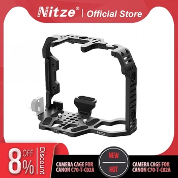 Nitze T-C02A C70 камера клетка със студена обувка, вградена поддръжка на натовска релса и адаптер за обектив за фотоапарат Canon EOS C70