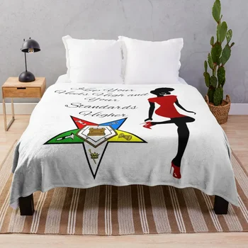OES Дръжте главата си високо Ред на логото на Източната звезда Sistar Freemason Хвърли одеяло легло разтегателен диван Одеяла