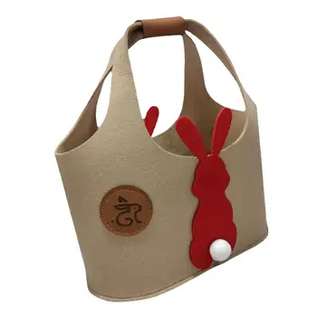 Rabbit Felt Tote Travel Bag Handbag Utility Tote Стилен грим чанта за пазаруване чанта за случайно парти подарък за рожден ден