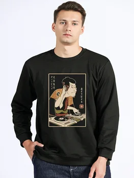 Samurai Dj риза Dj Samurai Мъже Качулка Черно Нова мода Мъже Памучен суитчър Аниме Улично облекло Унисекс пуловер облекло