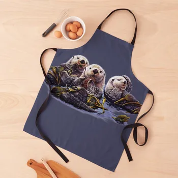 Sea Otter Trio Престилка Маникюристи дамски кухни кухненски дрехи за мъже Престилка