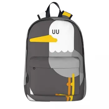 Seagull On Dark Grey Background Backpacks Boys Girls Bookbag Students School Bags Kids Rucksack Travel Rucksack Shoulder Bag