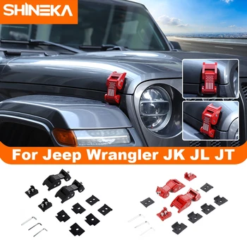 SHINEKA US Flag Car Engine Latch Catch Hood Lock Covers For Jeep Wrangler JK JKU JL Gladiator JT 2007-2023 Външни аксесоари
