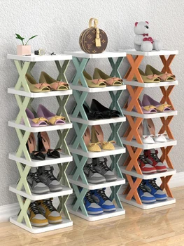 Stackable Shoe Rack Multi Layer Shoes Storage Organizer Сменяеми обувки за спестяване на място Рафт Пластмасови обувки Шкафове Държач за съхранение