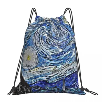 Starlight Night Ван Гог раници Преносими шнур чанти шнур пакет джоб съхранение чанта книга чанти за пътуване