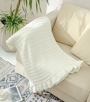 Summer Hotel Климатизирани Nap диван одеяла подходящ за деца и възрастни Nordic Flounce Thread Throw одеяло