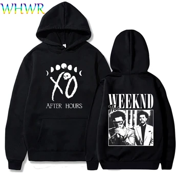 The Weeknd качулки случайни извънгабаритни дълъг ръкав пуловер Weeknd качулка качулка полярно руно Y2k суитчъри мъже жени пуловер