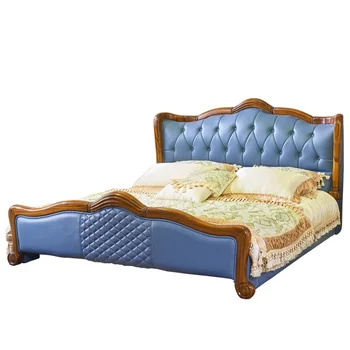 Ugyen Wood Simple естествена кожа Европейски стил Икономично и практично двойно легло