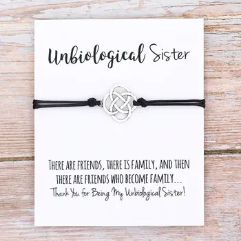 Unbiological Sister Wish Bracelet Soul Sister Knot Friendship Bracelet for Women Men Sister Best Friend Best Friend Best Friend Wish Jewelry