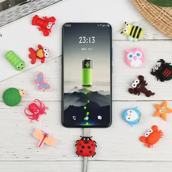 Wire Cord Protector Ocean Animal Shape Butterfly Data Line Protector For iPhone Samsung Charging USB Charger Cable Cover