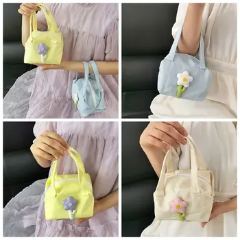 Zipper платно цвете чанта мода корейски стил голям капацитет чанта за съхранение бонбони цвят пазаруване