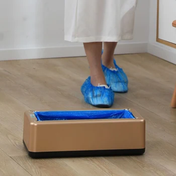  Автоматичен дозатор за покритие на обувки с 100Pcs еднократна калъфи за обувки Преносима машина за обувки без ръце за вътрешен дъждовен под