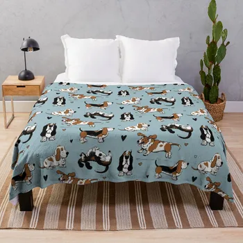 Басет Приятели на синьо хвърляне Одеяло легло каре Свободни меки легла Луксозни одеяла