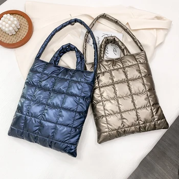 Високо качество пространство памук дами чанти зимата нова мода рамо Crossbody чанти за жени марка дизайнер висок капацитет мъкна