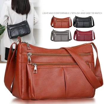 Висококачествена дамска чанта за рамо Pu кожена чанта Crossbody Multi-джобове Messenger чанта цвете пачуърк кожена чанта мека чанта