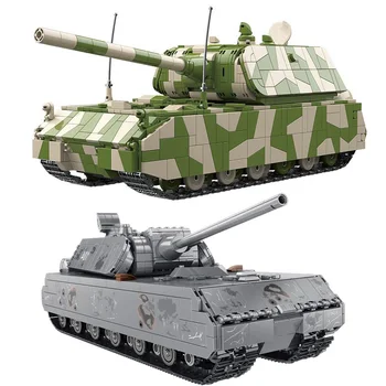 Военни супер танкове мишка тежък танк VIII Maus TOG II T28 градивни блокове WW2 армия оръжие технически тухли деца играчки