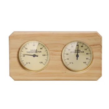 Дървен термометър за сауна Хигрометър 2 в 1 Измерване на температурата на влажността Вътрешен термометър за измерване на влажността за хотелска сауна