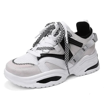 Женски мъжки таткови обувки 2023 Обучители за платформа за възрастни Стилни ежедневни маратонки за жени Мъже Бели спортни дебели обувки