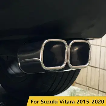За Suzuki Vitara 2015-2020 Автомобил Авто изпускателен ауспух Tip Pipe Trim Модифициран автомобил задна опашка гърло лайнер аксесоари