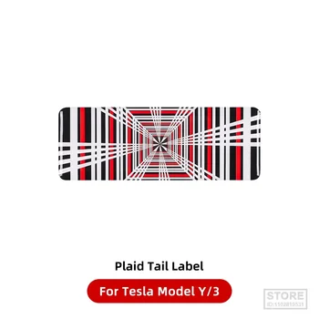 За Tesla Model 3 Y X S Стикери за лого на карирана кола Опашка Tag значка Решетка Автоматично писмо Тяло Decals Аксесоари за екстериорни части 2023